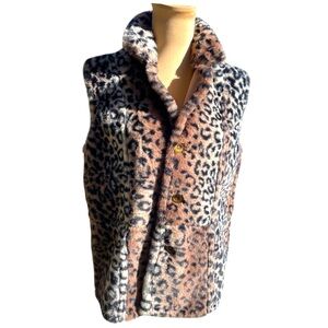 NWOT- Draper's & Damon's Just Faux Fun Reversible Leopard Print Vest - Size Med